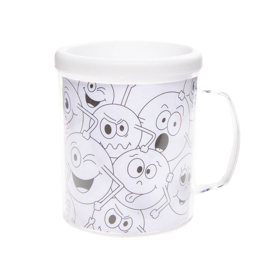 Duckiez kleur je eigen beker smiley 10 cm | 24 stuks