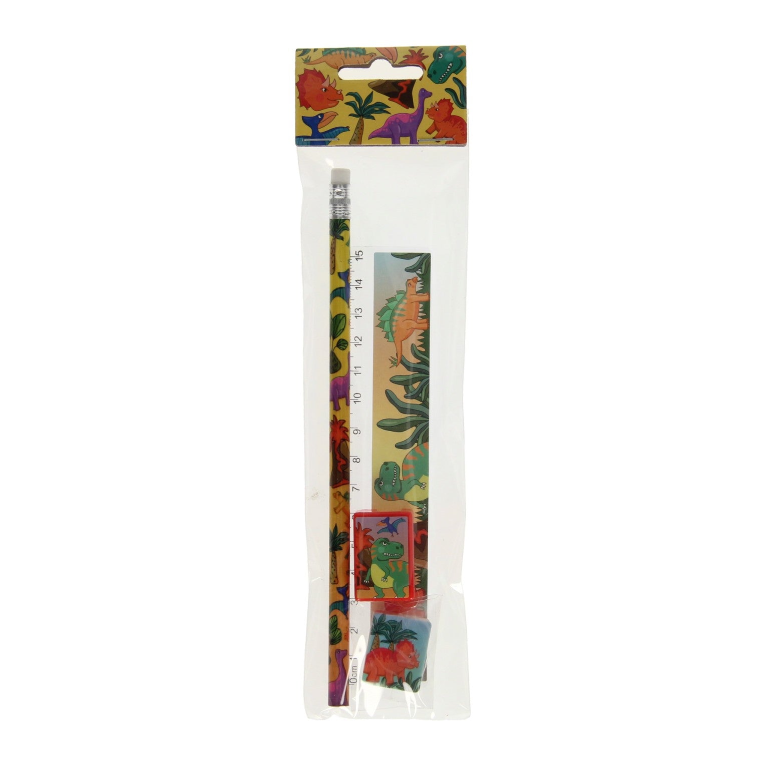 Schrijfset dinosaurus 19 cm set van 4 | 24 stuks