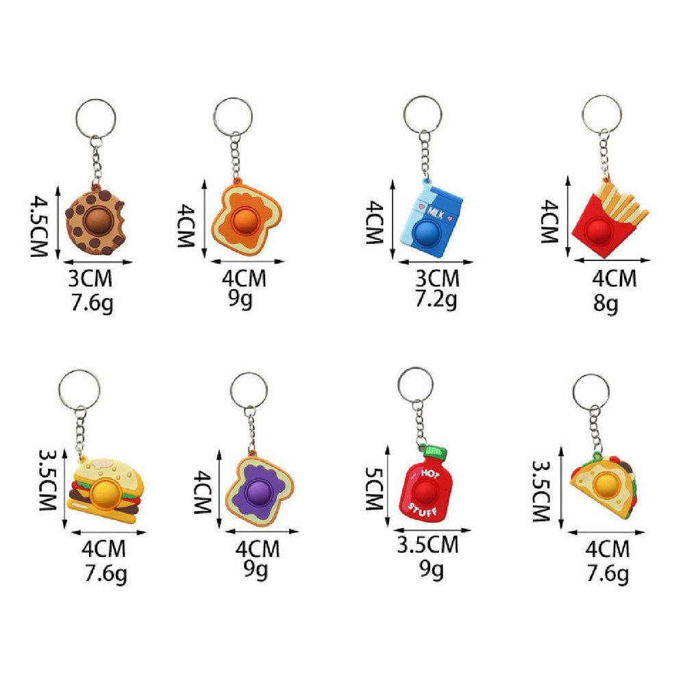 Duckiez sleutelhanger pop it food thema
