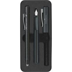 Faber-castell grip 2011 - schrijfset balpen en vulpen - in giftbox - harmony zwart - fc-140983