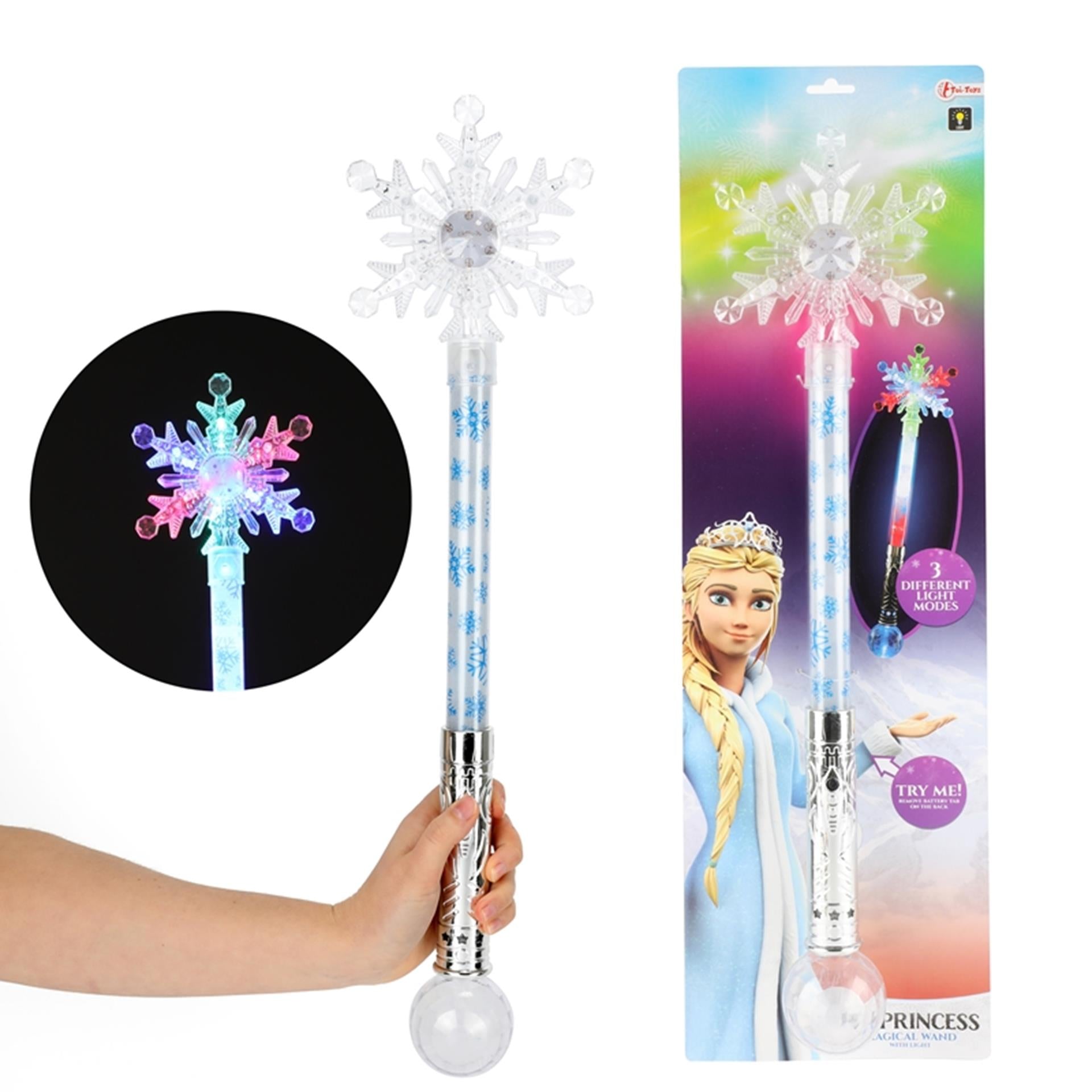 Toi-toys ijsprinses toverstaf sneeuwvlok met licht