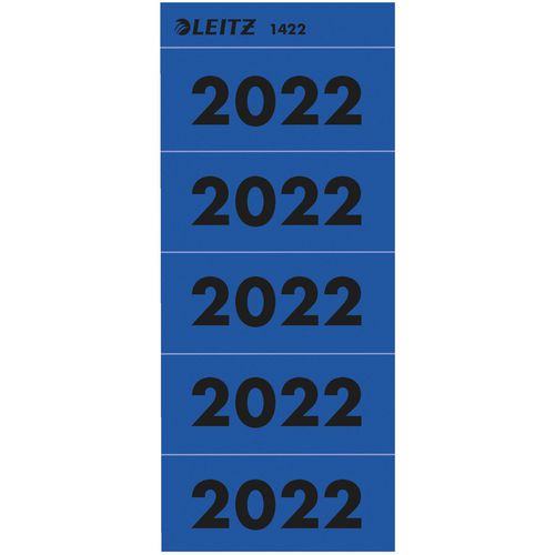 Jaartal etiketten 2022 leitz blauw 100 stuks