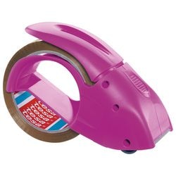 Tesa pack dispenser pack' n' go - ergonomische roze handdispenser - inclusief 50 m x 48 mm plakband