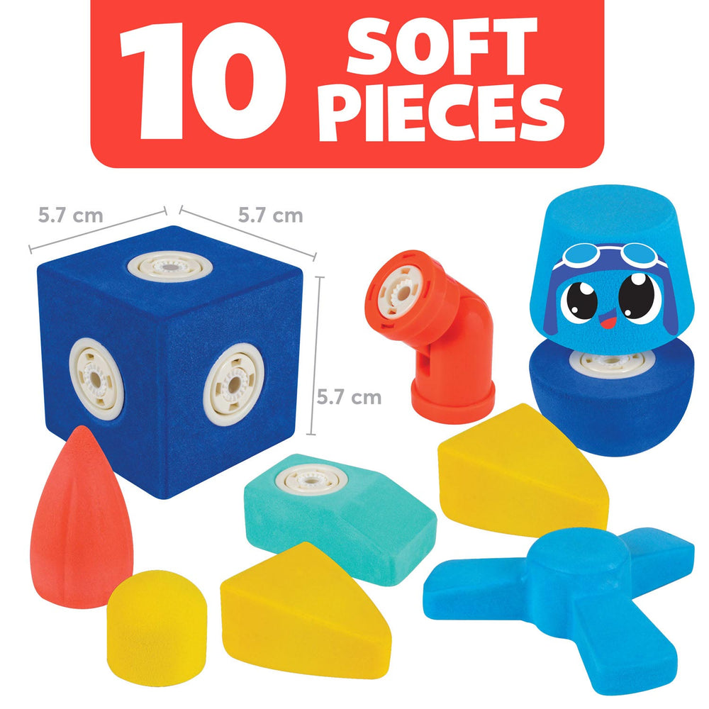 Blockaroo Magnetisch Foam Blokken Vliegtuigdoos, 10dlg.