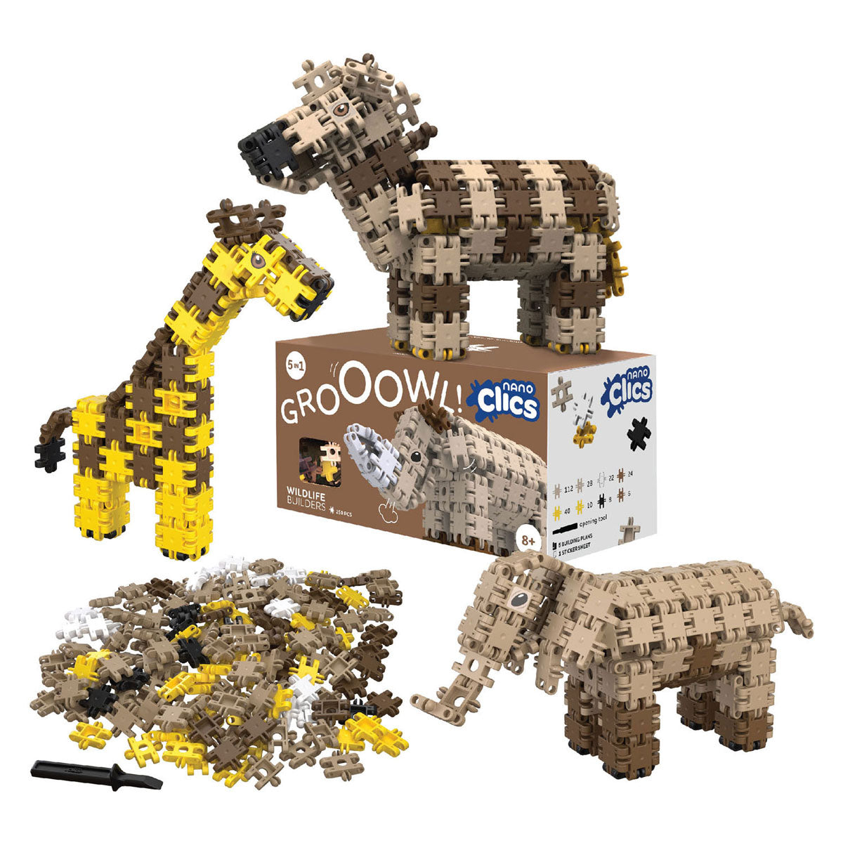 Clics nano - wilde dieren, 250dlg.