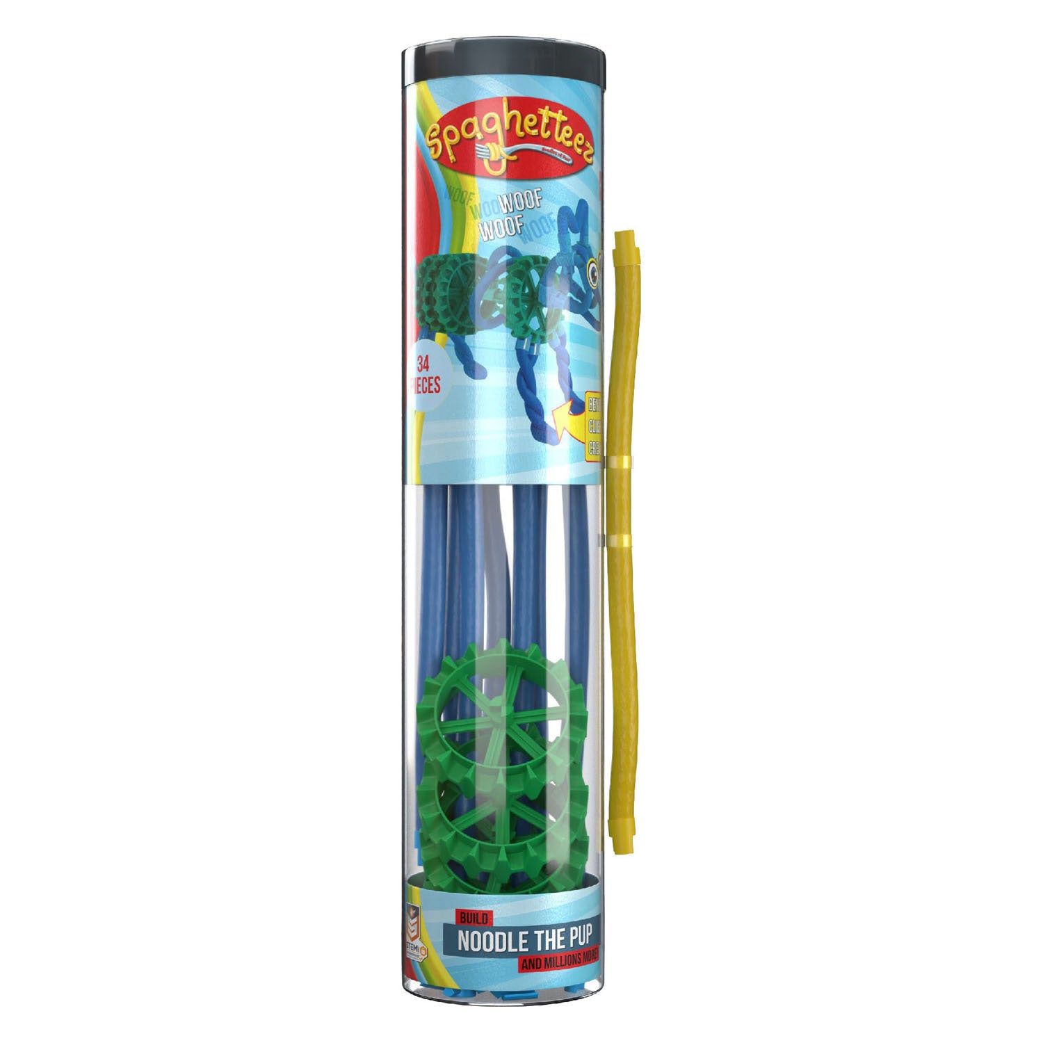 Clics spaghetteez noodle de pup flexibele bouwstaafjes, 34dlg.