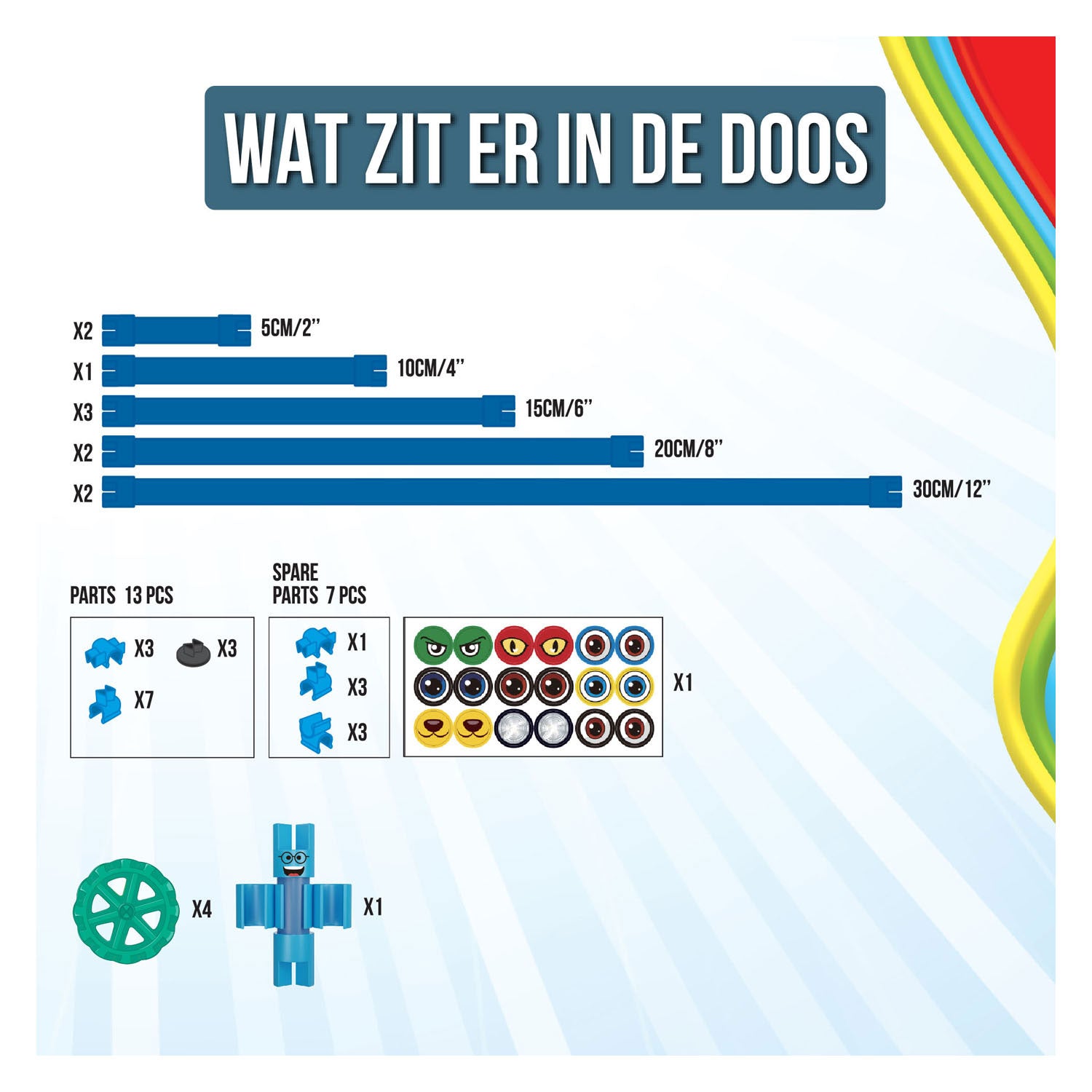 Clics spaghetteez noodle de pup flexibele bouwstaafjes, 34dlg.