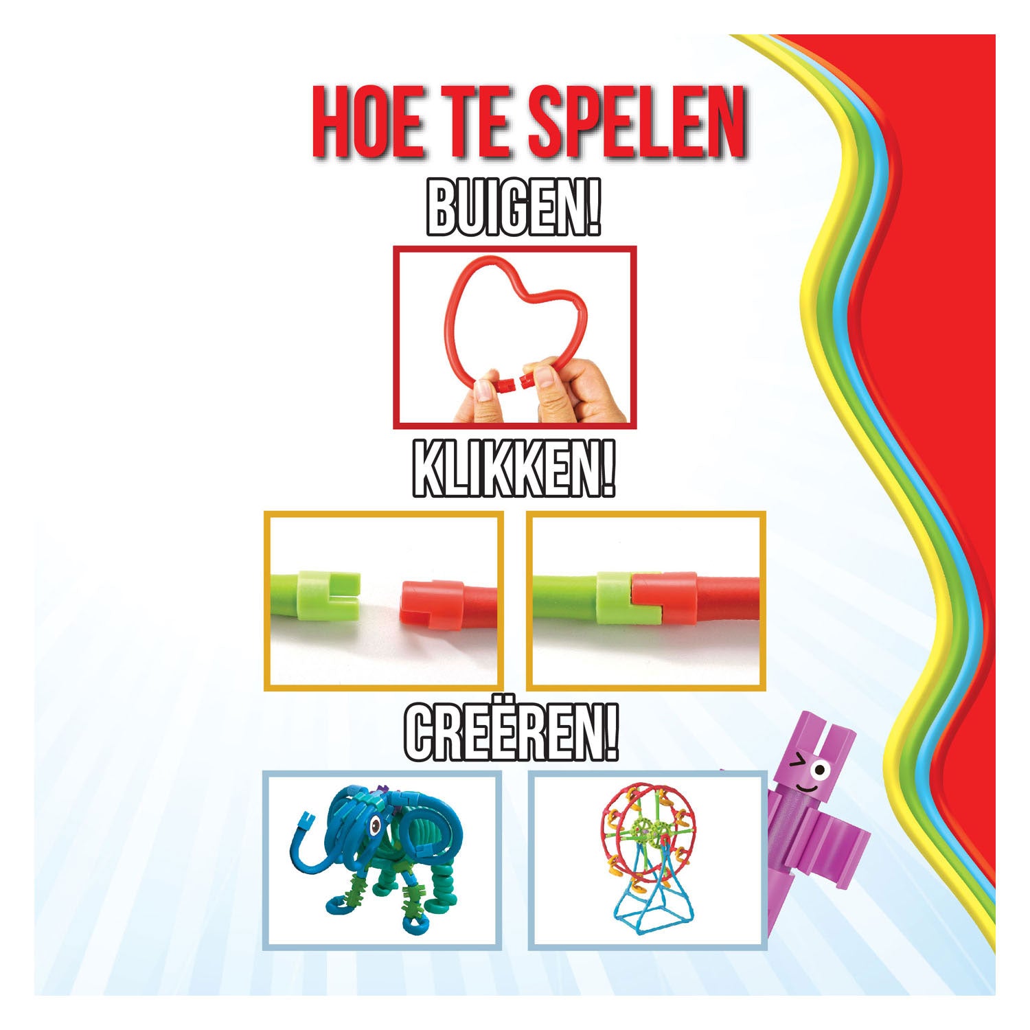 Spaghetteez flexibele bouwstaafjes in opbergbox, 200dlg.