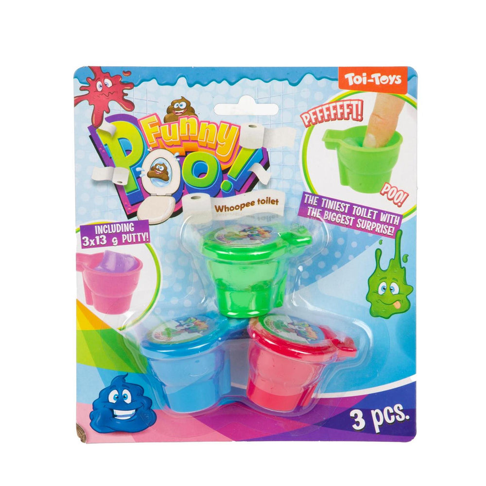 Toi-toys funny poo scheetputty in mini toilet -3st