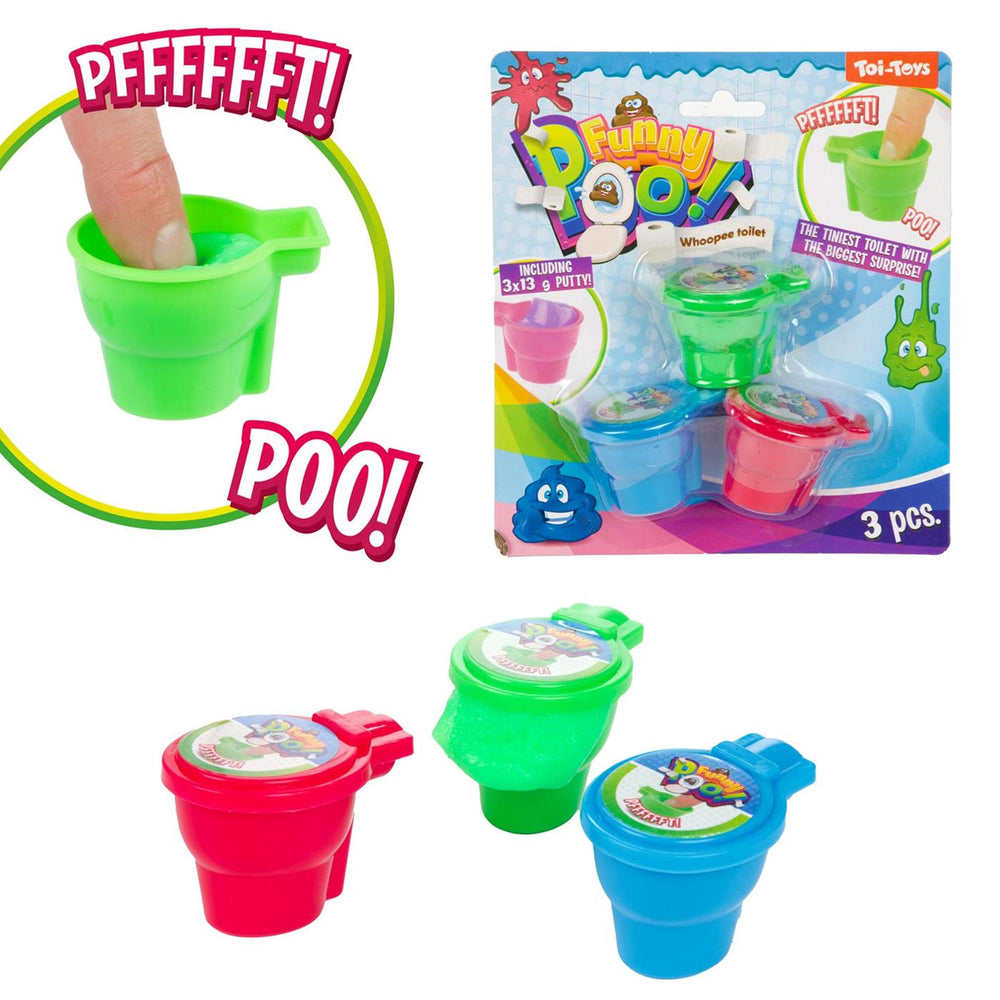 Toi-toys funny poo scheetputty in mini toilet -3st