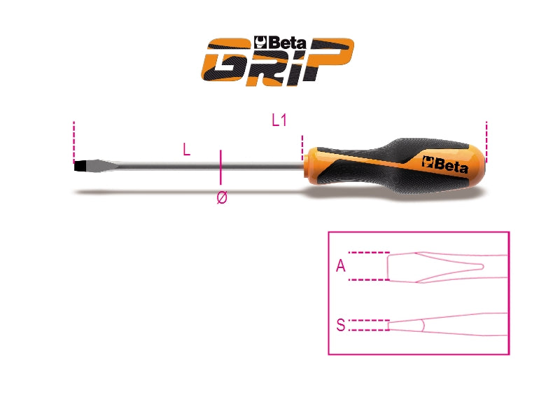 Beta schroevendraaiers voor sleufschroeven 1260 2,5x75 - 012600006