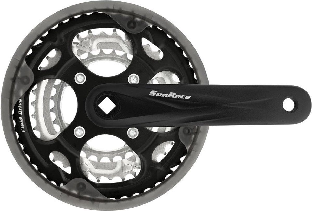 Sunrace - SunRace crankstel FCM300 -5mm 28-38-48 170mm m CG zw zi