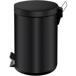 V-part - pedaalemmer 3 liter - steel - zwart - prullenbak