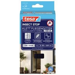 Tesa insect stop h l fly screen premium for doors - hor voor deur met klittenband, verwijderbaar, antraciet - 120 x 220 cm