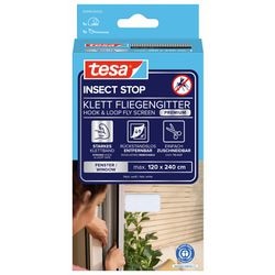 Tesa insect stop h l fly screen premium for windows - hor met sterke klittenband, verwijderbaar zonder resten, op maat snijden - 120 x 240 cm - wit (lichte privacy)
