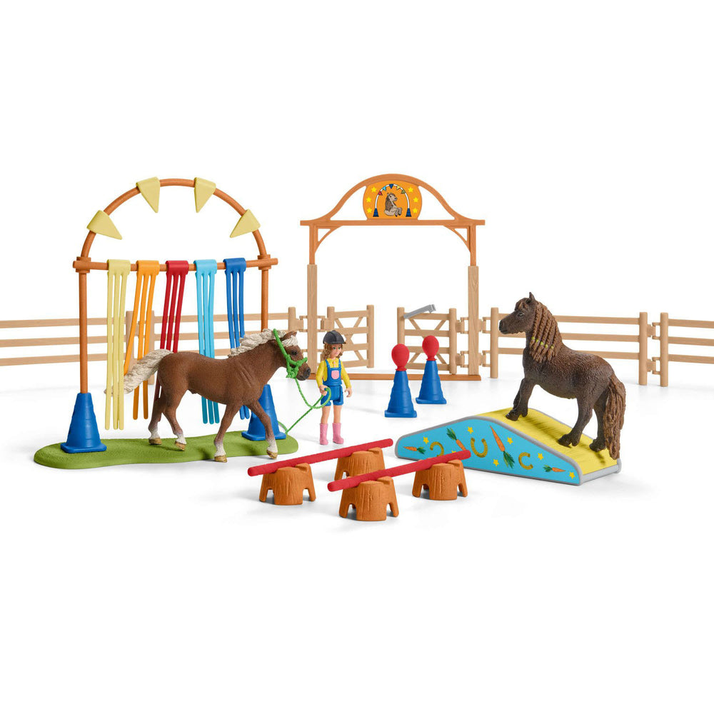 Schleich paardenclub pony behendigheidstraining 42481