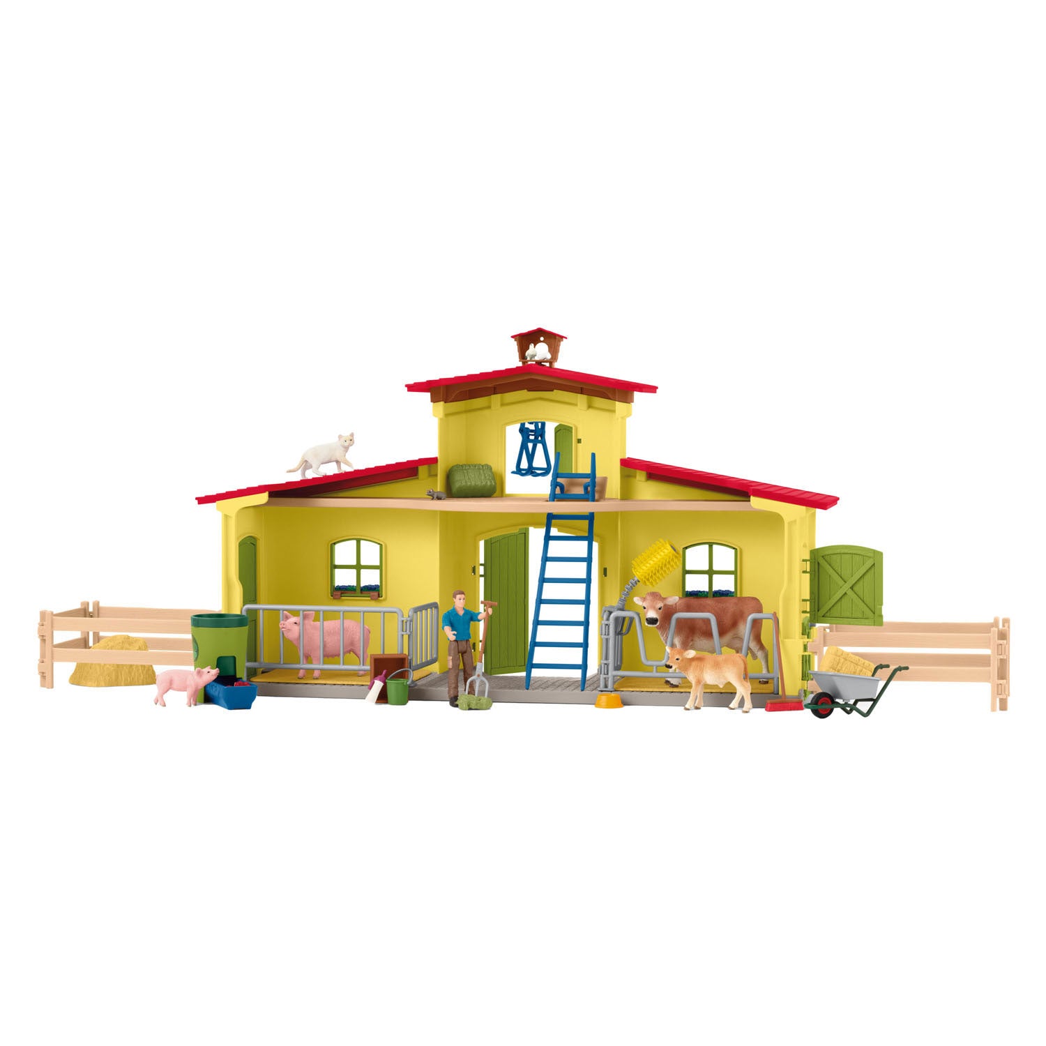Schleich farm world - grote stal, geel speelfiguur