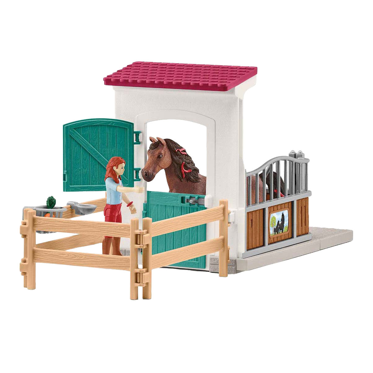 Schleich paardenclub paardenbox met hannah en cayennepeper 42710