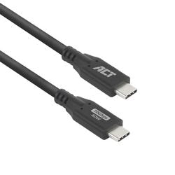 Usb-c-kabel act usb-c mannelijk usb-c mannelijk 1 m zwart