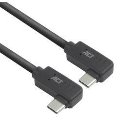 Usb-c-kabel act usb-c mannelijk usb-c mannelijk 0,5 m zwart