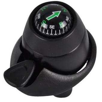 fietsbel met kompas 34 mm zwart
