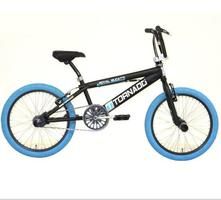 Fiets BMX Freestyle Tornado 20 Matzwart (Blauwe Band)