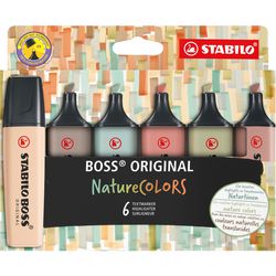 Stabilo Text Marker Boss Original Assorted Colours Chisel Tip 6 pieces