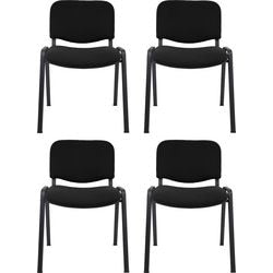Bezoekersstoel viking d5s in zwart stapelbaar 4 stuks