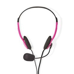 Koptelefoon nedis chst100pk bedraad roze