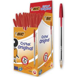 Bic balpen cristal medium 0,4 mm 50 stuks rood