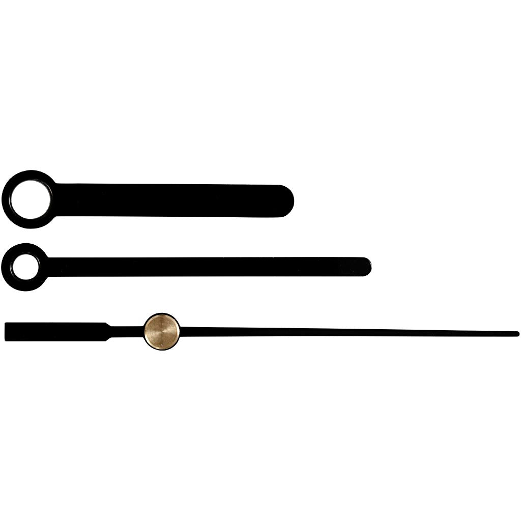 Wijzers, gatgrootte 4+6 mm, zwart, 1 set