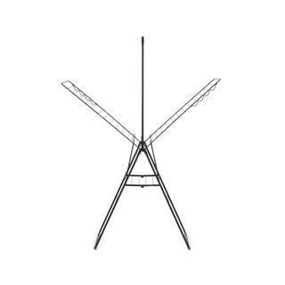 Brabantia hangon droogrek, 25 m met stang - mat zwart