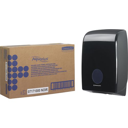 Handdoekdispenser aquarius interleaved kunststof 265x136mm zwart