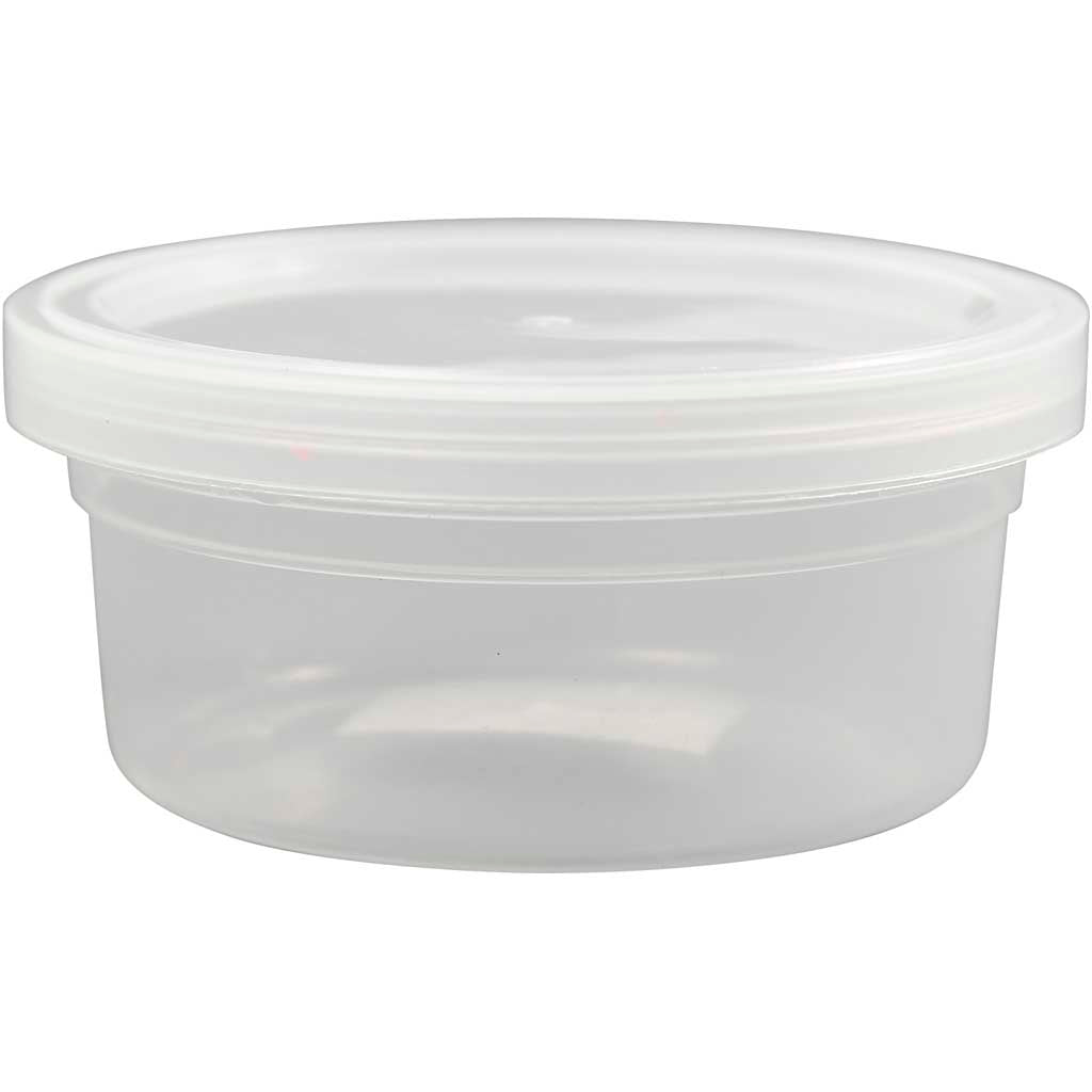 Plastic potje met deksel, h: 38 mm, d 84 mm, 125 ml, 20 stuk 1 doos