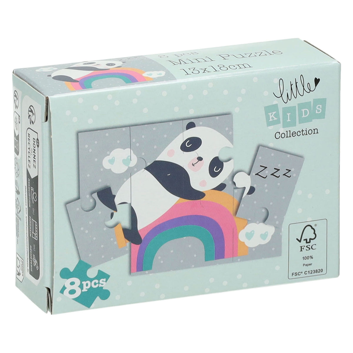 Mini puzzel dieren, 8st.