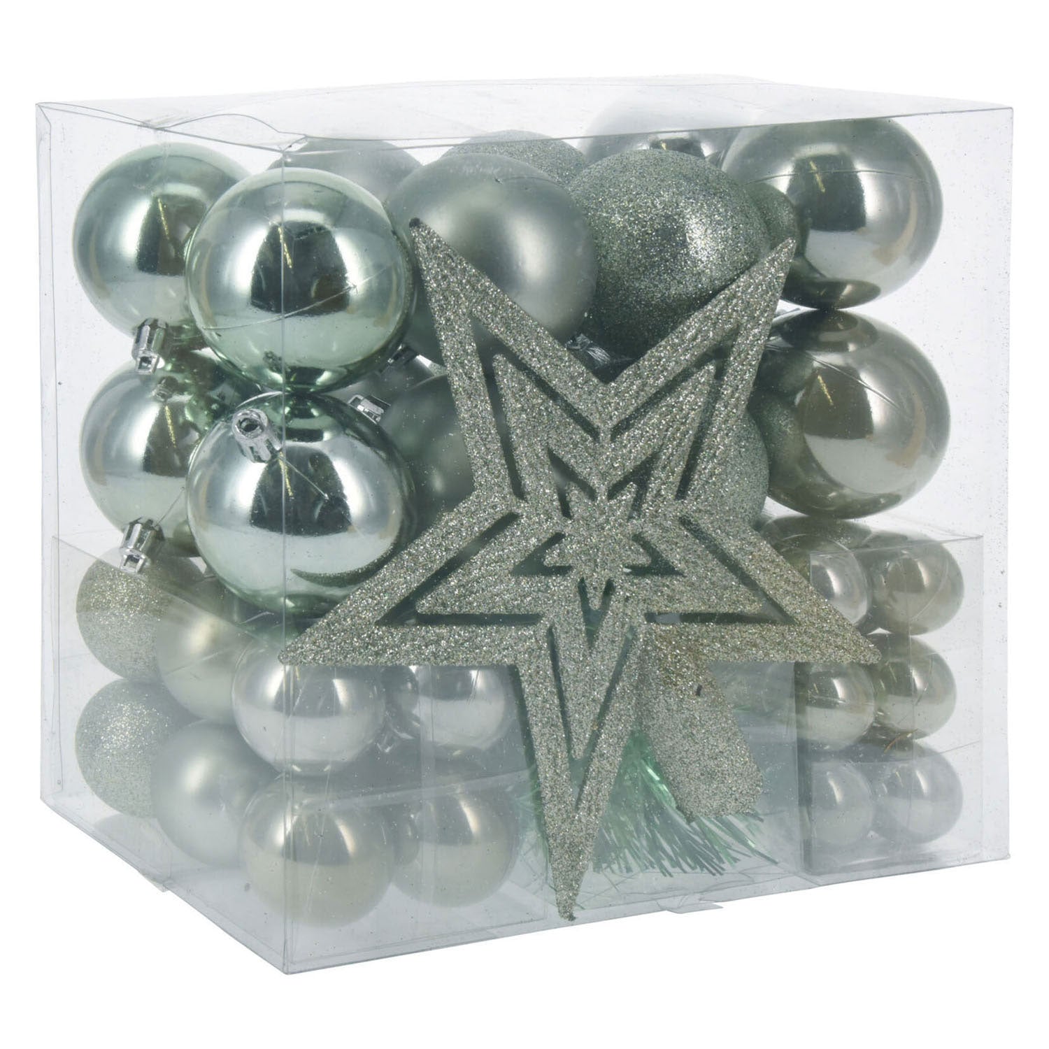 Kerstballenset met Piek Kerstgroen, 54st.