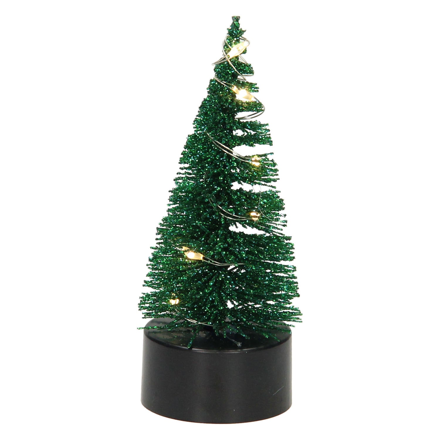 Kerstboom glitter led, 10cm