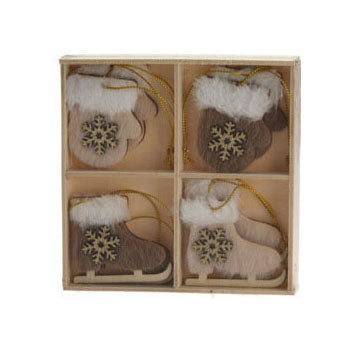 Houten Hangdecoratieset, 8st.