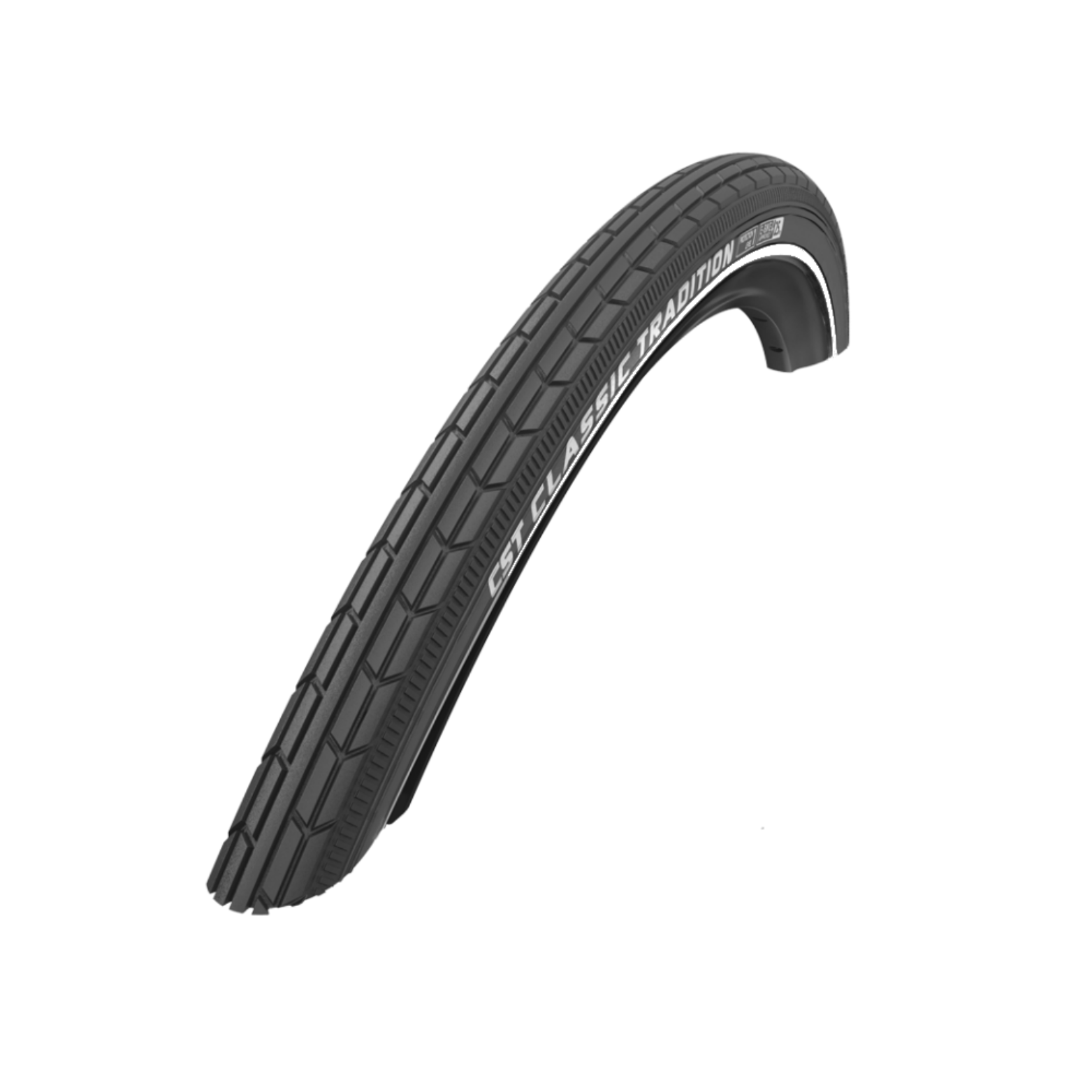 Buitenband: CST kleur: Zwart met witte lijn (geen reflectie) Maat: 28x1 1 2, 700 × 38B, ETRTO 40-635