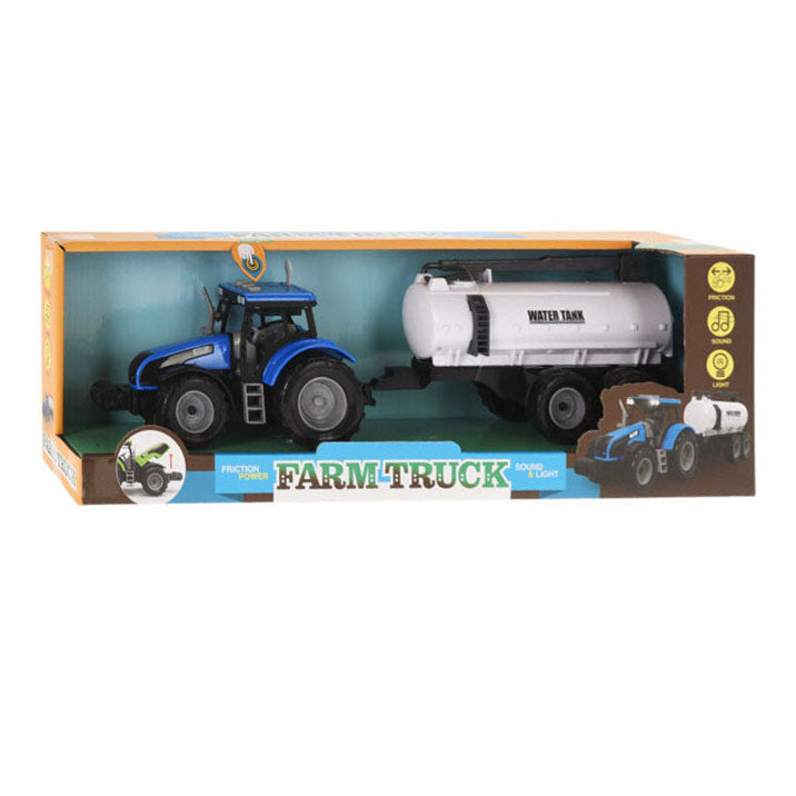 Tractor met aanhanger wit