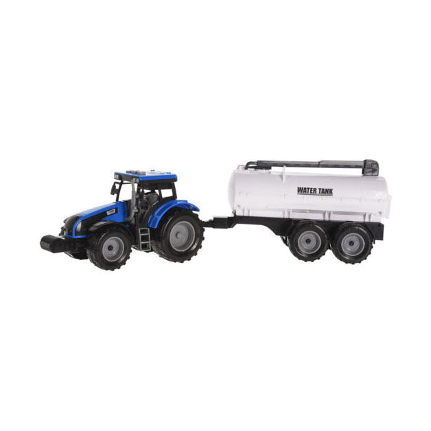 Tractor met aanhanger wit
