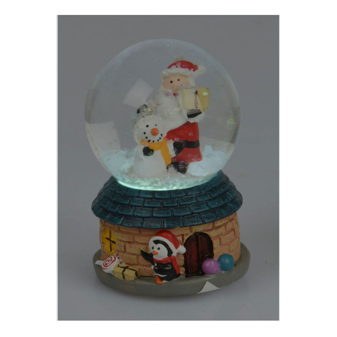Waterbal met Kerstman met Led, 4,5cm