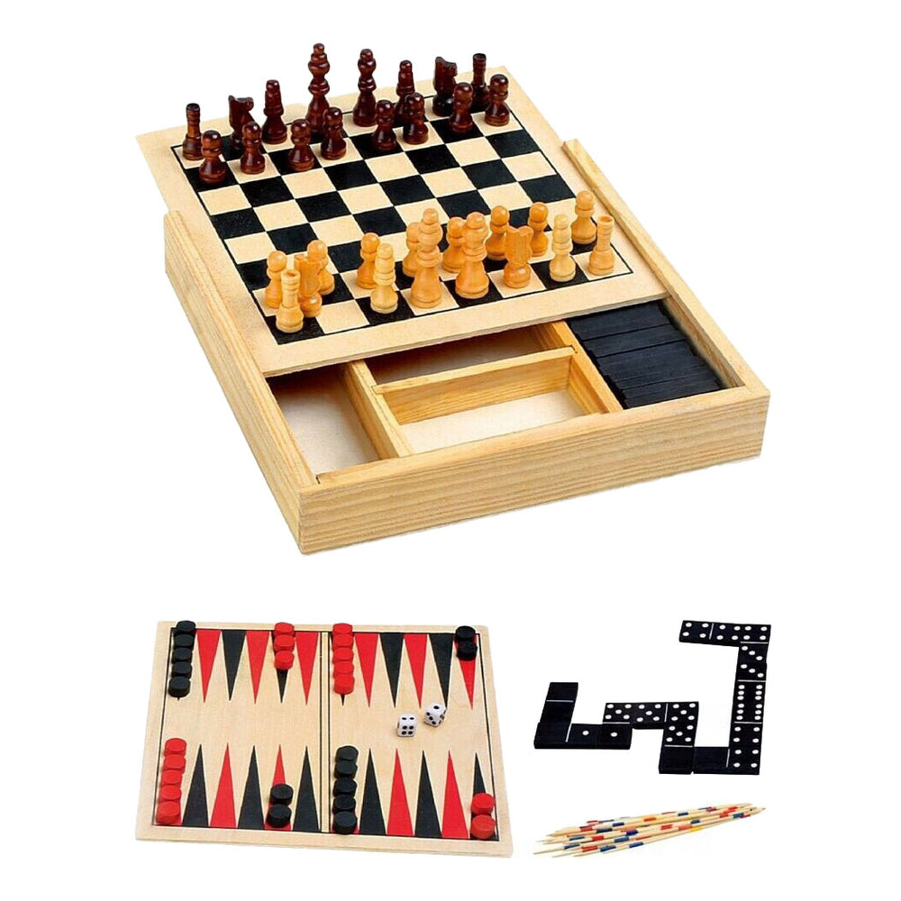 4-in1 houten spellendoos