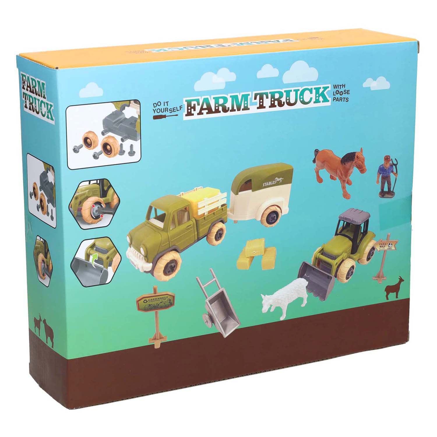 Koopman boerderij speelset tractor educatief karton speelgoed voor kinderen.
