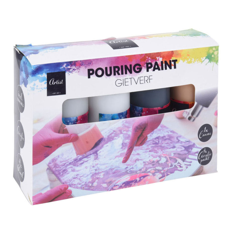 Gietacrylverf, 4 kleuren