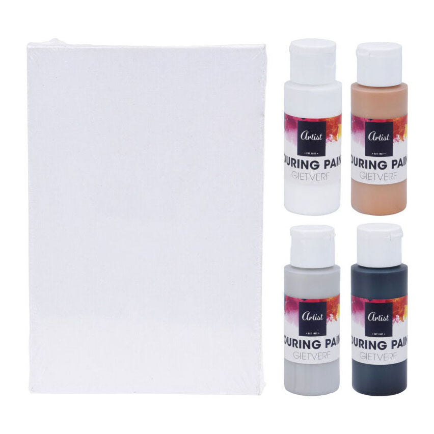 Gietacrylverf, 4 kleuren
