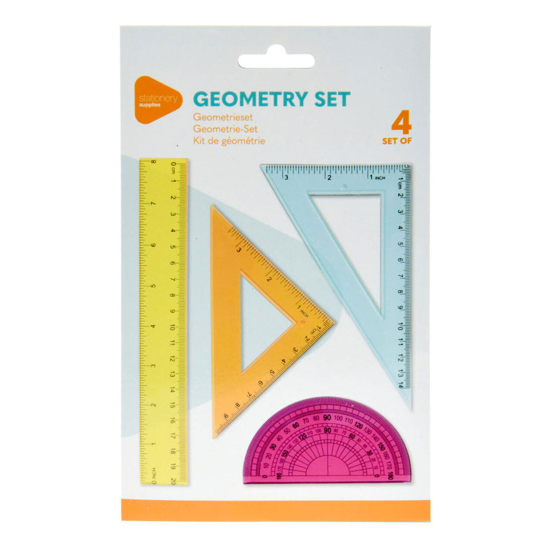 Geometrieset gekleurd, 4dlg.