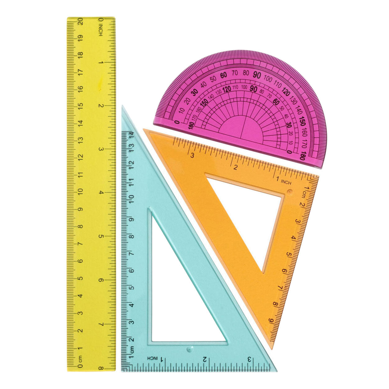 Geometrieset gekleurd, 4dlg.
