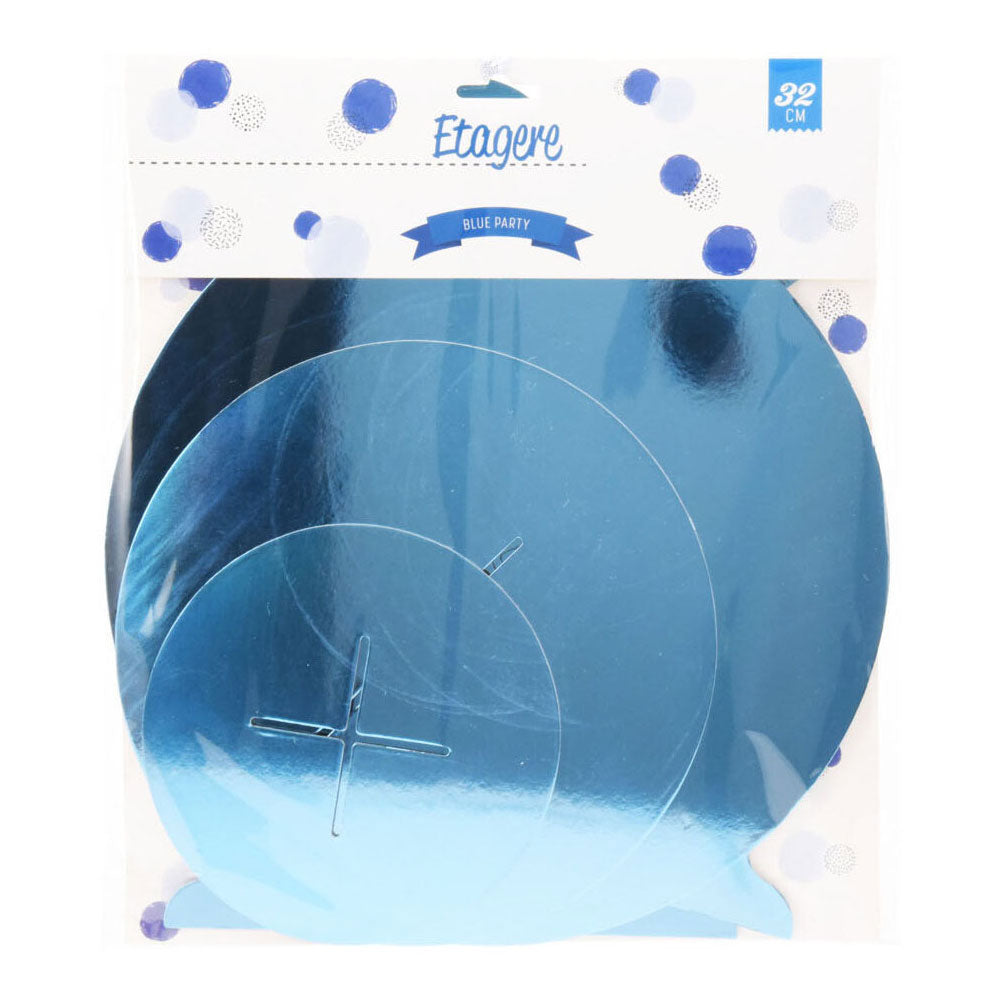 Etagère karton 3 laags blauw