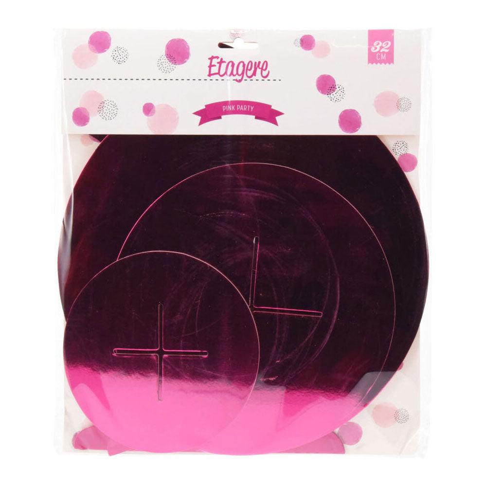 Etagère karton 3 laags roze